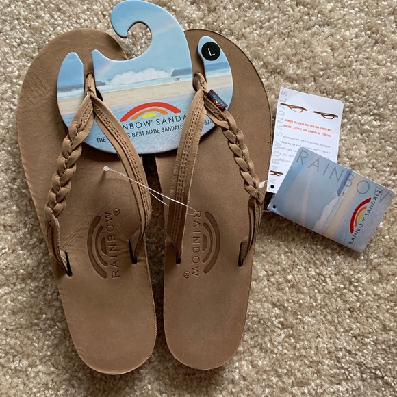 Rainbow Shoes - Rainbow Sandals Flip Flops Flirty Braid Large